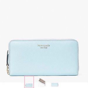 Kate Spade Roulette Zip-Around Continental Wallet in Icy Blue